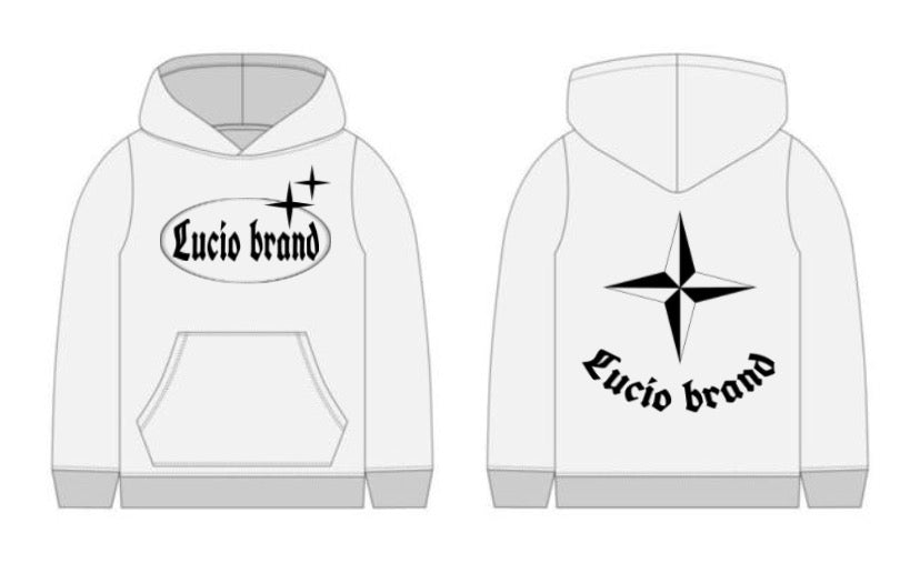 |LUCIO BRAND| star hoodie white